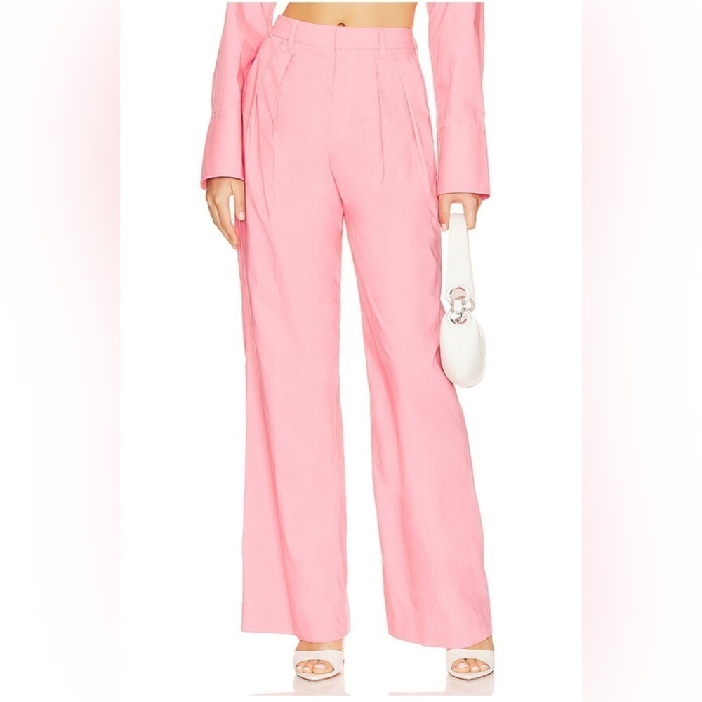 L’academie Dallion Poplin Pants In Hibiscus Pink Size S NWT